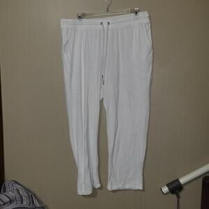 Bebe Sport Womens Pants Size 3X White Pocket  Comfort‎  Pull On Bebe Back Logo